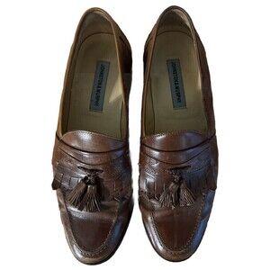 Johnston & Murphy Brown Leather Tassel Loafer Shoes‎ Mens size 11 M 15-1978